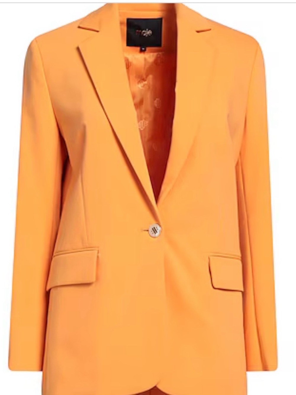 Maje Orange Single-Button Notch Lapel Blazer